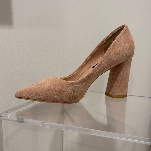 Suede Block Heels - Picture 5 of 8